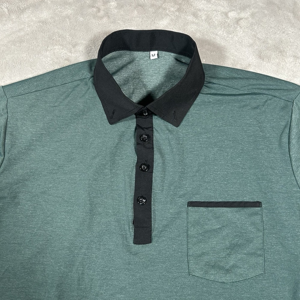 State & Liberty Felix Polo Shirt Mens M Green Pique Athletic Performance Golf